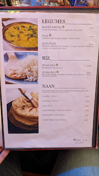 Restaurant indien Mother India à Nice (le menu)