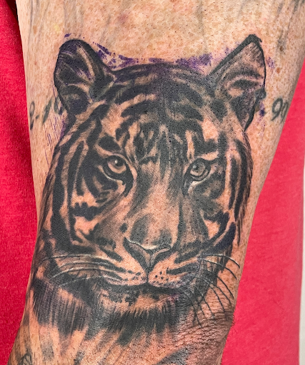 Explore black and gray tattoo sleeve ideas, creative tattoo ideas in Amsterdam, available at Spoken Hand Tattoo