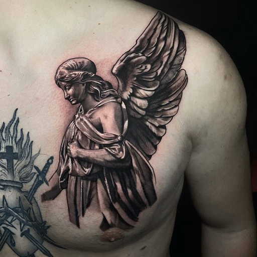 Explore jesus on the cross tattoo ideas, creative tattoo ideas in San Antonio, available at Firme Copias Tattoo Studio