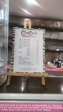 Carte du Coco's Gelato à Bordighera