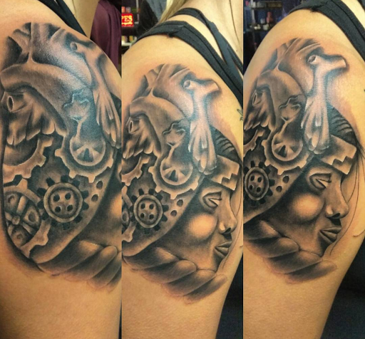 Explore chandelier tattoo ideas, creative tattoo ideas in Phoenix, available at Grand Avenue Tattoo & Piercings