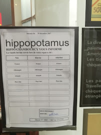 Restaurant Hippopotamus à Chambourcy - menu / carte