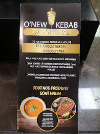 Menu du O'new kebab DAS original (HALAL) à Mulhouse