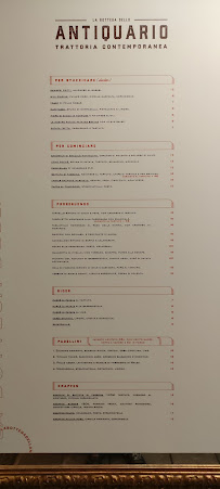 L’antiquario à Trieste menu