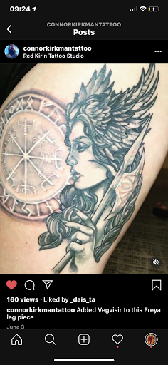 Explore hell hound tattoo ideas, creative tattoo ideas in Goose Creek, available at Red Kirin Tattoo