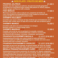 Restaurant indien La Raajmati à Châteauneuf-Grasse (le menu)