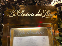 La Closerie des Lilas à Paris menu