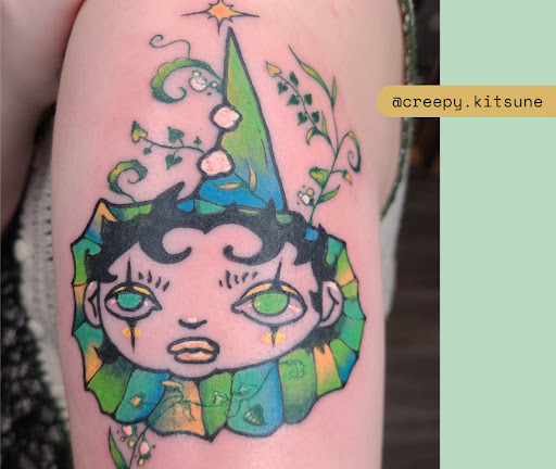 Explore spiritual tattoos ideas, creative tattoo ideas in Brooklyn, available at Cake Is a Lie Tattoo Parlor