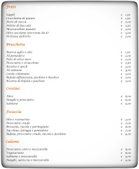 Menu / carte de La Piazzetta del Gusto à Rome