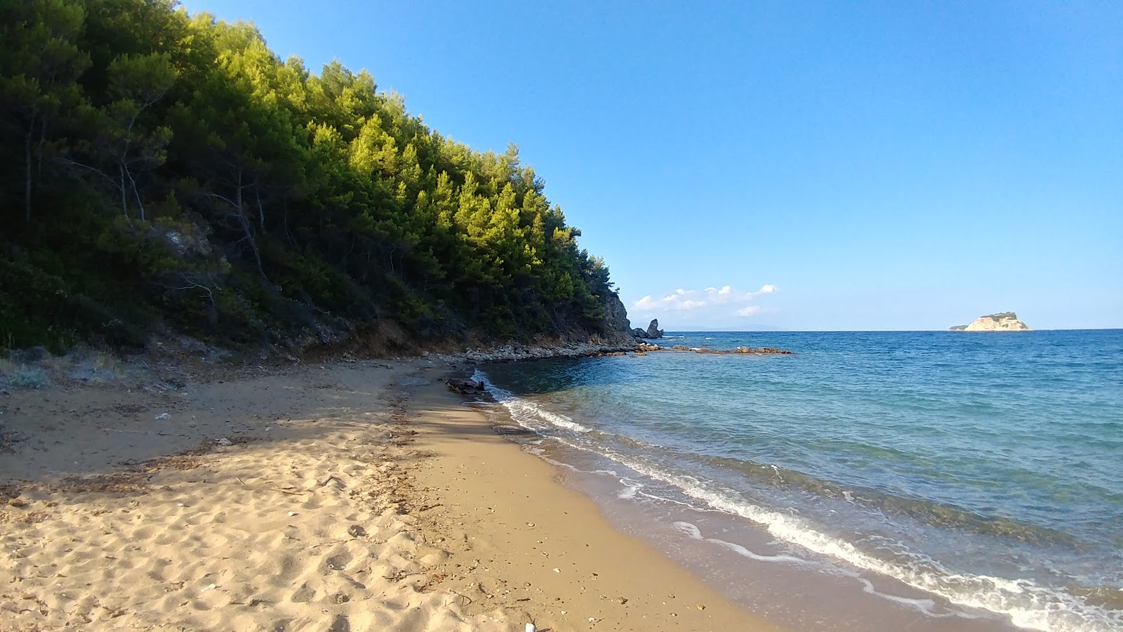 Fotografija Cirmococcal beach z zelena čista voda površino