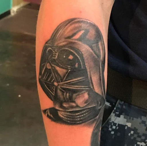 Explore dominican flag tattoo ideas, creative tattoo ideas in San Diego, available at Sideshow Tattoo and Piercing