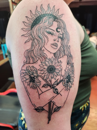 Explore black heart heart tattoo cover up ideas, creative tattoo ideas in Inverness, available at The Perfect Spot Tattoos