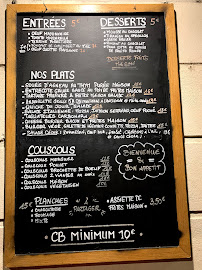 Restaurant français Au Fil Du Vin à Paris (le menu)
