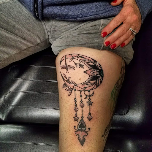 Explore small leg tattoo ideas, creative tattoo ideas in Hudson Falls, available at ALTERED ADDICTION TATTOOS