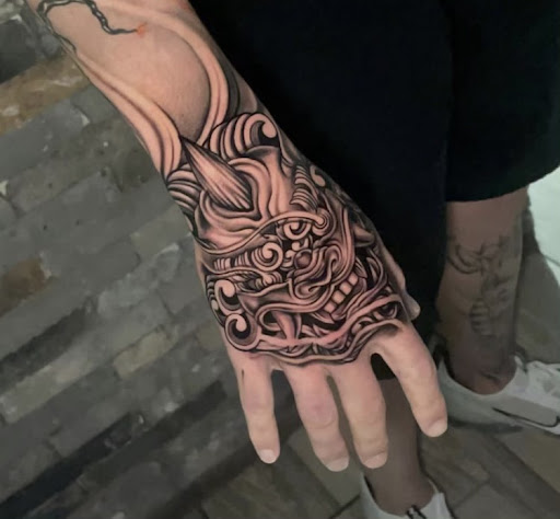 Explore medusa thigh tattoo ideas, creative tattoo ideas in San Antonio, available at Firme Copias Tattoo Studio