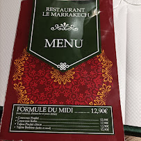 Restaurant marocain Le Marrakech à Toulouse (le menu)