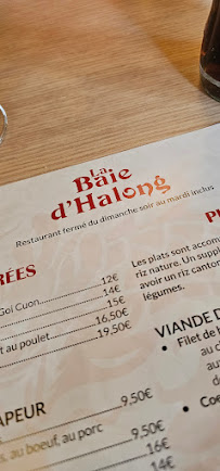 Restaurant vietnamien Restaurant La Baie d'Halong à Évian-les-Bains (le menu)