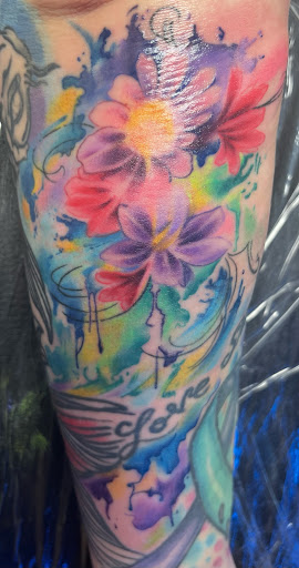 Explore knee tattoo ideas male, creative tattoo ideas in Jefferson, available at Slammin Ink Tattoo