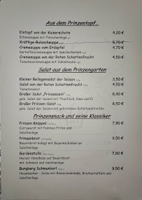 Menu du Restaurant zum kleinen Prinz à Bad Harzburg
