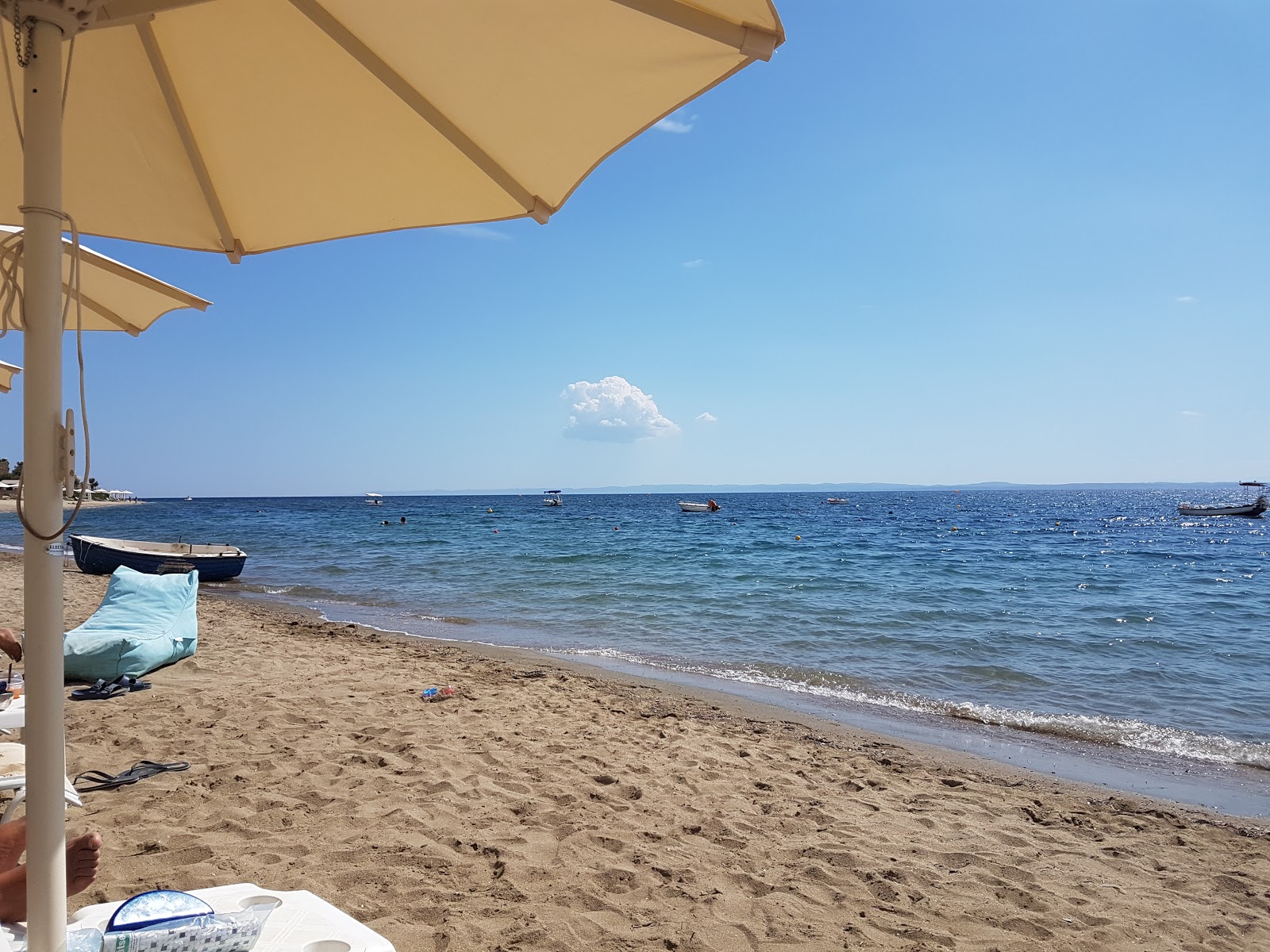 Foto av Gerakini beach med beige sand yta