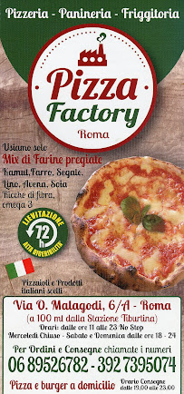 Pizzeria Pizza Factory di Roma à Rome (la carte)