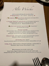 Menu du Alte Wache à Stuttgart