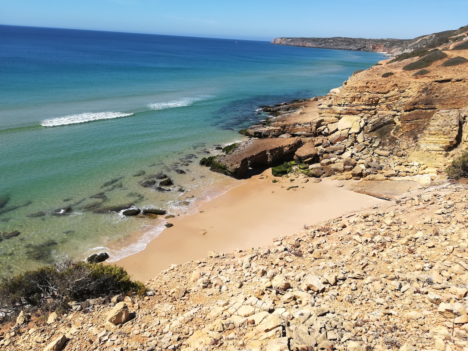 Fotografija Praia Santa z svetel fin pesek površino