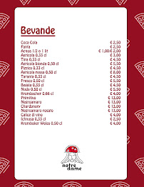 NOTRE DAME à Acquaviva delle Fonti menu