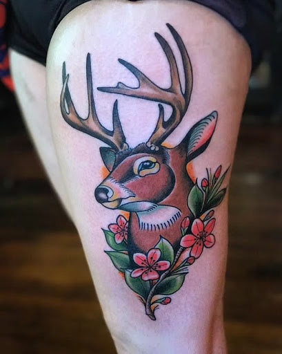 Explore wolf tattoo ideas for men, creative tattoo ideas in Houghton, available at Bramble & Stag Tattoo Parlour