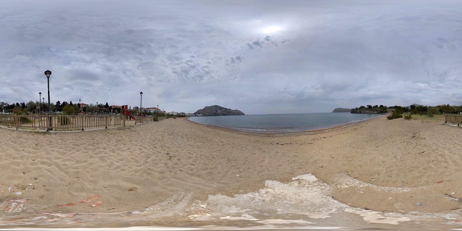 Photo of Romeikos Gialos beach with blue pure water surface