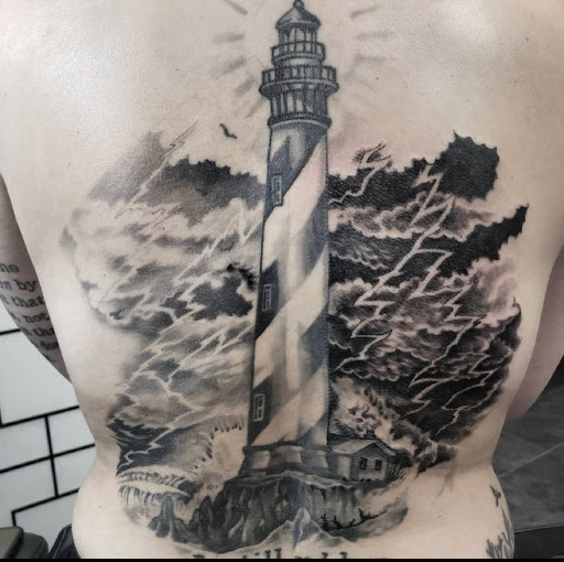 Explore tattoo shoulder ideas, creative tattoo ideas in Charlotte, available at Canvas Tattoo & Art Gallery