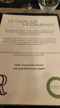 Restaurant français Le Quai Est à Courseulles-sur-Mer (le menu)