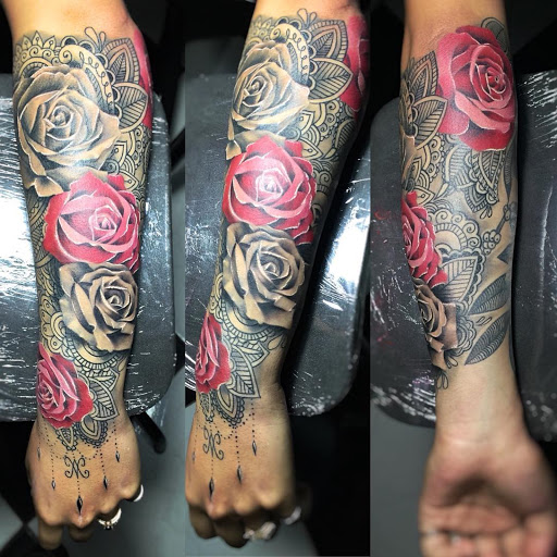 Explore colored tattoo ideas for men, creative tattoo ideas in Coral Springs, available at Salvation Tattoo Lounge Coral Springs