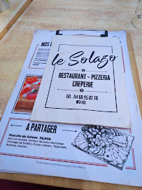 Le Solazo à Argelès-sur-Mer menu