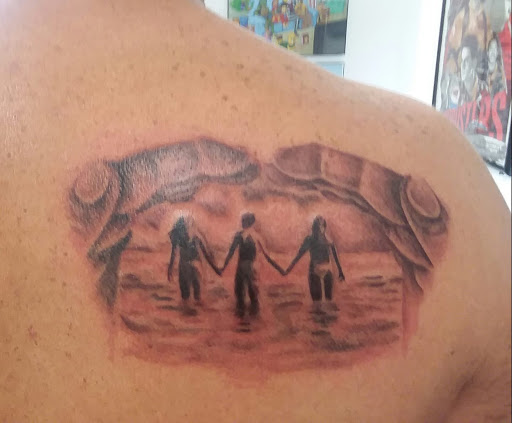 Explore grandchildren tattoo ideas for men, creative tattoo ideas in Pigeon Forge, available at Black Orchid Tattoo Studio