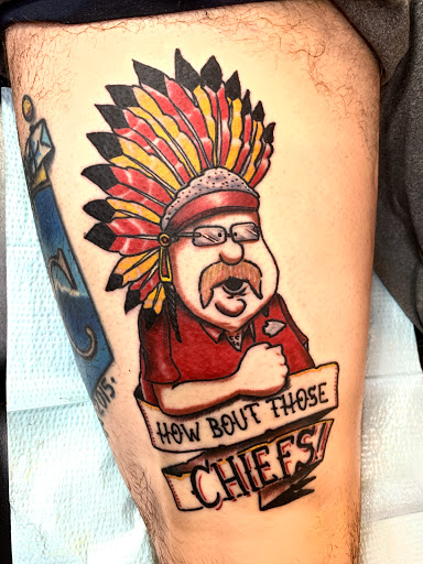 Explore forearm tattoo ideas for men, creative tattoo ideas in Kansas City, available at Golden Stag Tattoo and Gallery