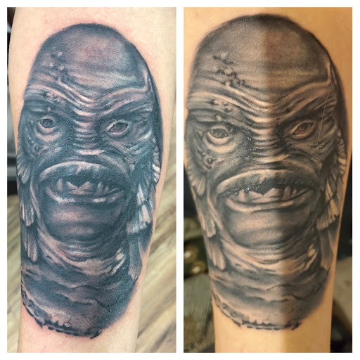 Explore mars tattoo ideas, creative tattoo ideas in Mchenry, available at Lunchbox Tattoo and Body Piercing
