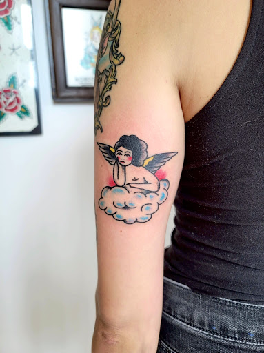 Explore thigh flower tattoo ideas, creative tattoo ideas in Bath, available at Old Bones Tattoo Company