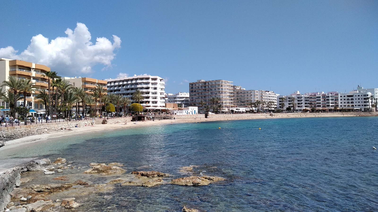 Photo of Platja de Santa Eulalia with turquoise pure water surface