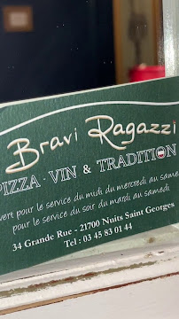 Pizzeria I Bravi Ragazzi à Nuits-Saint-Georges (la carte)