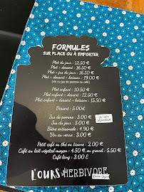 Menu du L'OURS HERBIVORE à Saint-Brieuc