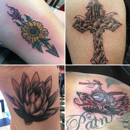 Explore statue tattoo ideas, creative tattoo ideas in Augusta, available at Mr. Tattoo