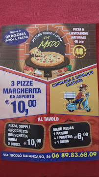 Carte du Pizzeria da Mido à Rome