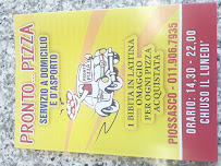 Pronto...Pizza Di Guerrieri Matteo à Piossasco carte