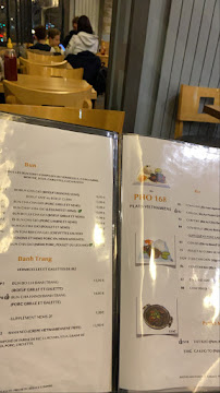 Pho 168 à Paris menu
