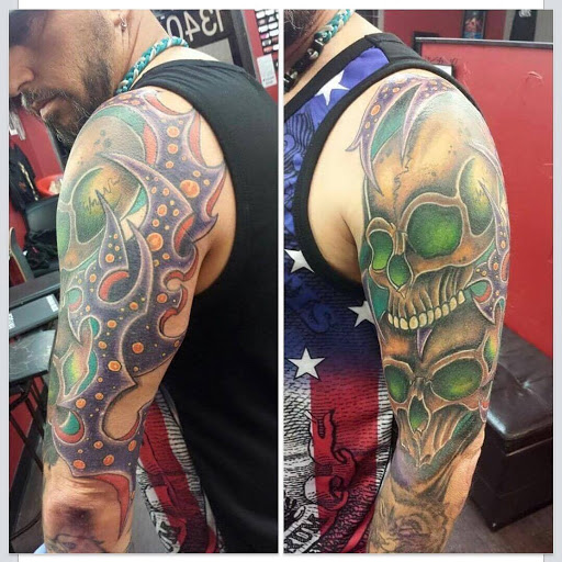 Find male tattoo ideas shoulder for your next unique tattoo in Rowlett at Fresh Image Tattoo Studios