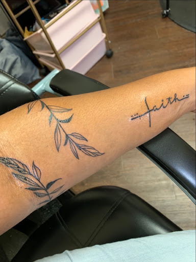 Explore butterfly flower tattoo ideas, creative tattoo ideas in Houston, available at Vibes Tattoo Studio Houston
