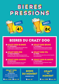 Restaurant Crazy Dog - Lyon Terreaux à Lyon (le menu)