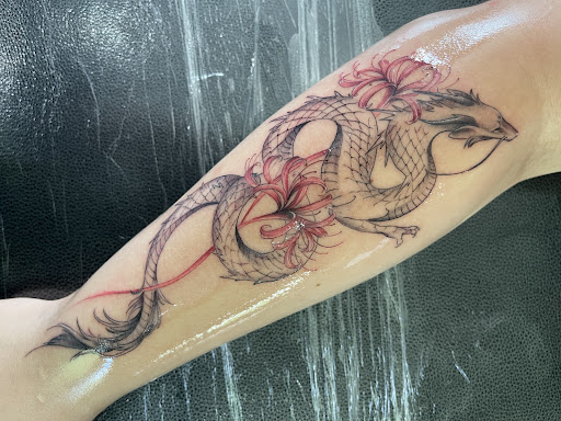 Explore cross cover up tattoo ideas, creative tattoo ideas in Waterbury, available at Electric Radish Tattoo LLC