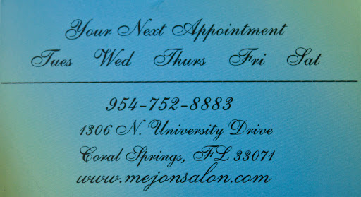 Beauty Salon «MéJon Salon & Spa», reviews and photos, 1306 N University Dr, Coral Springs, FL 33071, USA